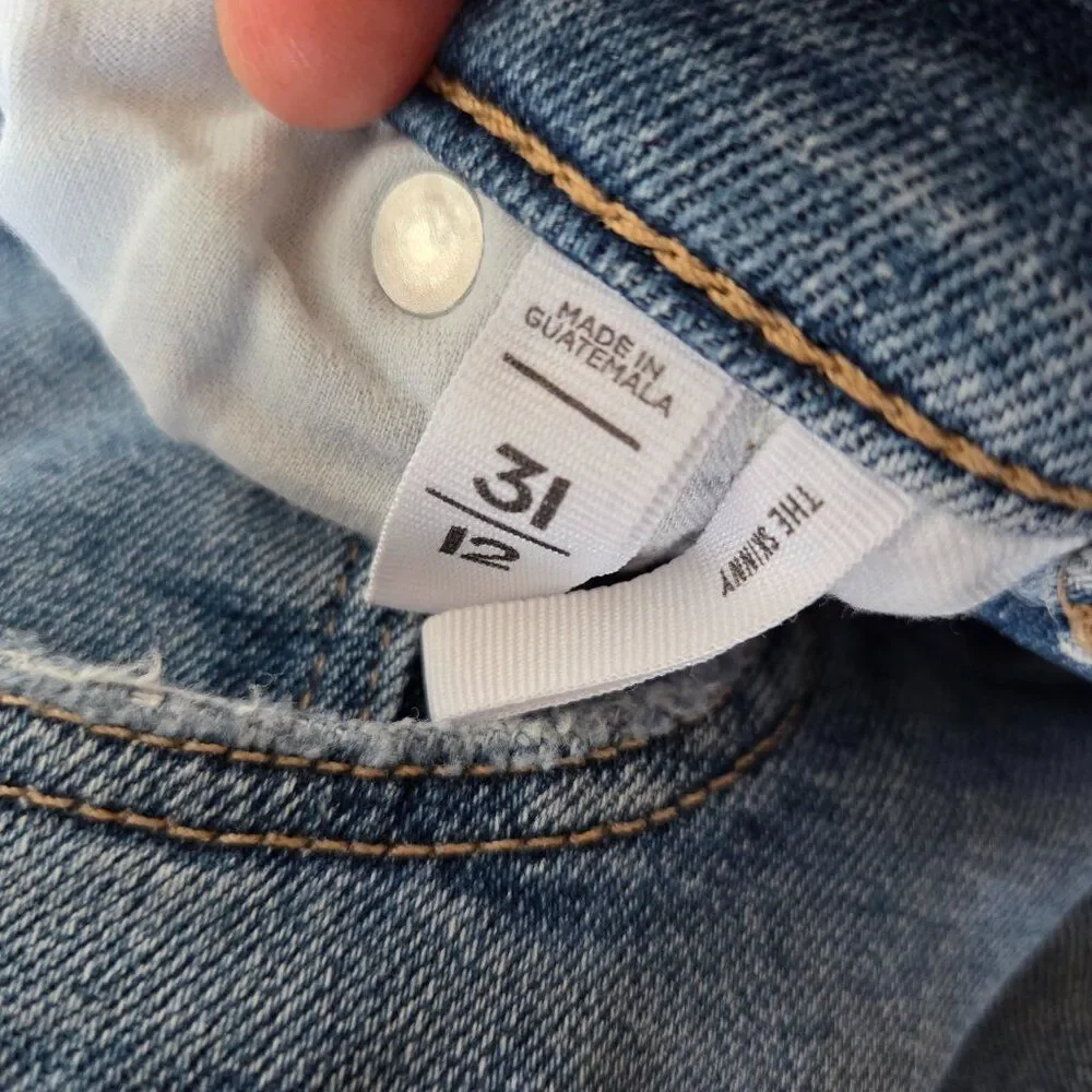 EUC LIKE NEW LOFT THE SKINNY RAW HEM STRETCH JEANS SIZE 31/12 WOMENS - Picture 11 of 14